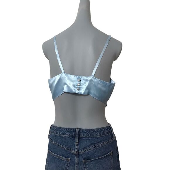 Hankerchief Crop Top Light Blue Medium - Picture 3 of 9